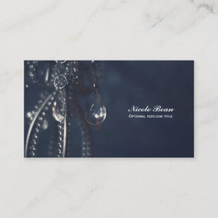 Moody Blue Crystal Glam Elegant Romantic Chic Business Card