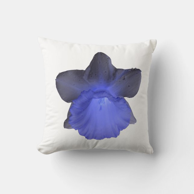 Moody Blue Dripping Daffodil Pillow (Front)