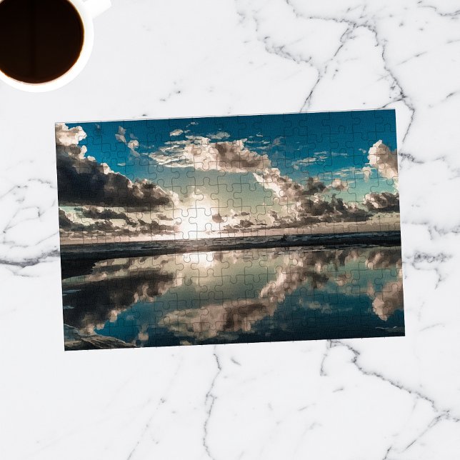Moody Blue Sky Beach Sunrise Jigsaw Puzzle (Creator Uploaded)