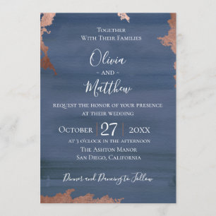 Moody Blue Wedding Invitation