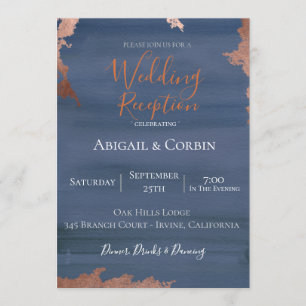 Moody Blue Wedding Reception Invitation