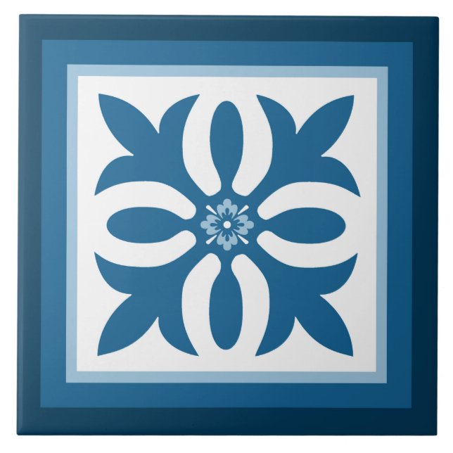 Moody blues colours pattern feature tile (Front)