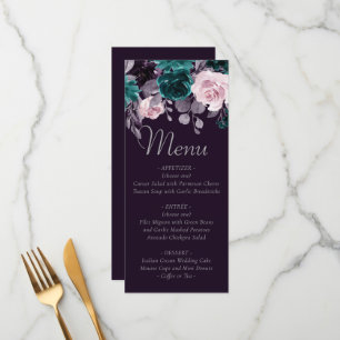 Moody Boho   Dark Eggplant Purple and Teal Garland Menu