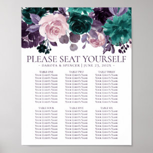 Moody Boho Eggplant Plum Floral Seat Self Chart