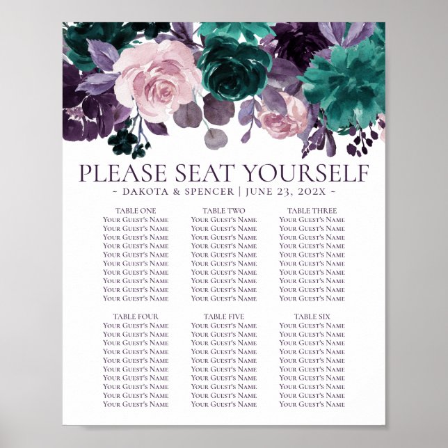 Moody Boho | Eggplant Plum Floral Seat Self Chart (Front)
