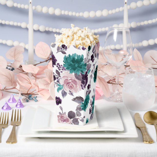 Moody Boho | Eggplant Purple and Teal Pattern Favour Box (Wedding)