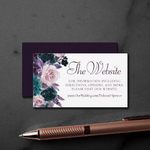 Moody Boho   Eggplant Purple Dark Floral Website Enclosure Card