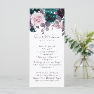 Moody Boho Eggplant Purple Floral Wreath Bouquet Programme