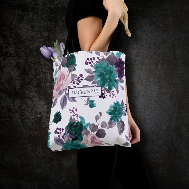 Moody Boho | Eggplant Purple Pattern Bridal Party Tote Bag (Creator Uploaded)