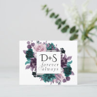 Moody Boho | Eggplant Purple Teal Save the Date