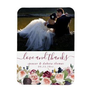 Moody Boho   Purple Eggplant Mauve Wedding Photo Magnet