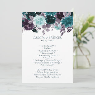 Moody Boho   Teal Turquoise and Purple Garland Programme