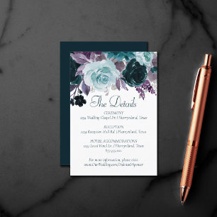 Moody Boho   Teal Turquoise Purple Garland Details Enclosure Card