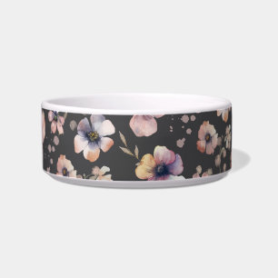 Moody Boho Watercolor Blush Wildflowers Pattern Bowl