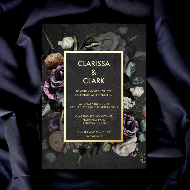Moody Bold Dark Floral Black Gold Wedding (Creator Uploaded)