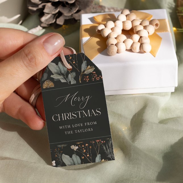 Moody Botanical Personalised Christmas Gift Tags (Creator Uploaded)