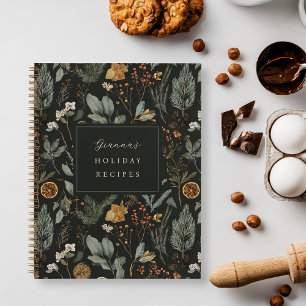 Moody Botanical Personalised Christmas Gift Tags Notebook