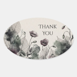 Moody Botanical Skeleton Leaf Wedding Sticker