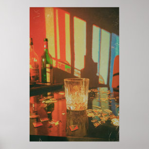 Moody Broken Glass Photography Colourful Shadows Poster