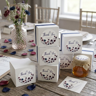 Moody Burgundy & Blue Floral Wedding Classic Round Sticker