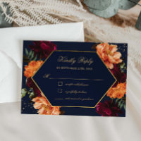 Moody Burgundy Burnt Orange Navy Floral Wedding