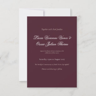 Moody Burgundy Dutch Floral Wedding Invitation