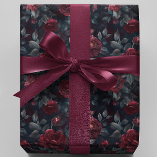Moody Burgundy rose Wrapping Paper