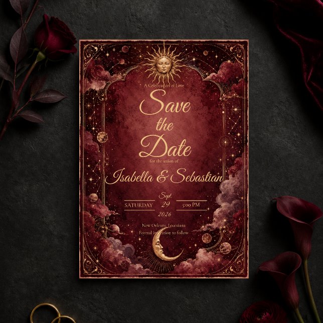Moody Celestial Astrology Wedding Save The Date (Creator Uploaded)