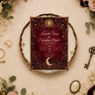 Moody Celestial Gothic Wedding Invitation