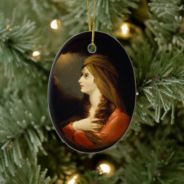 Moody Celestial Light Lady Red Turban Art Ceramic Tree Decoration (Tree)