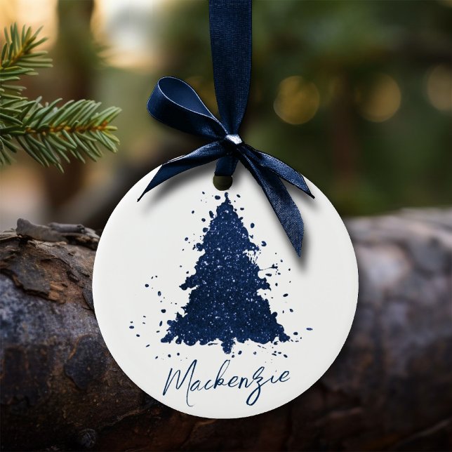 Moody Christmas Tree | Classy Navy Blue Custom Ceramic Tree Decoration (Creator Uploaded)