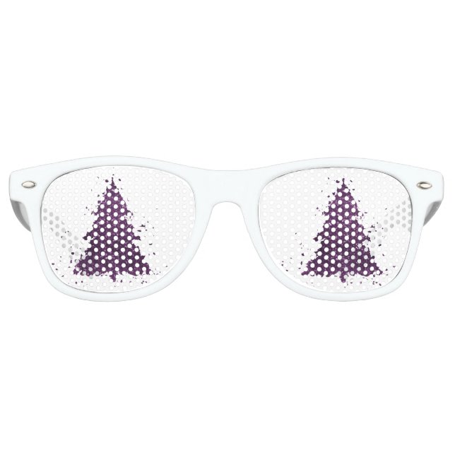 Moody Christmas Tree | Dark Plum Purple Splatter Retro Sunglasses (Front)