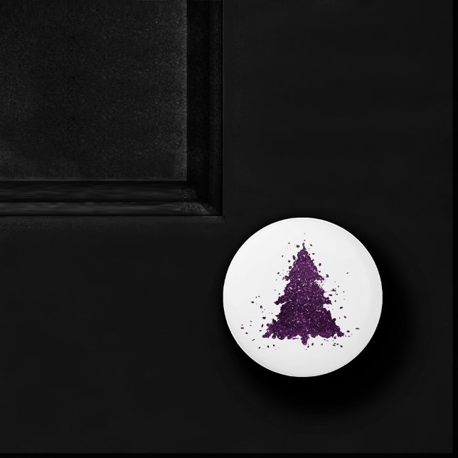 Moody Christmas Tree | Deep Plum Purple Splatter Ceramic Knob (Creator Uploaded)