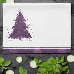 Moody Christmas Tree | Deep Plum Purple Splatter Tea Towel<br><div class="desc">Tis the season to entertain and feast! Modern, dark, and moody eggplant and plum purple abstract tree holiday party, hosting, and gifting accessories collection. This fun festive design features a whimsical sparkly Christmas tree with a frisky paint splatter enhanced with faux metallic glitter. For other colours or matching products, please...</div>