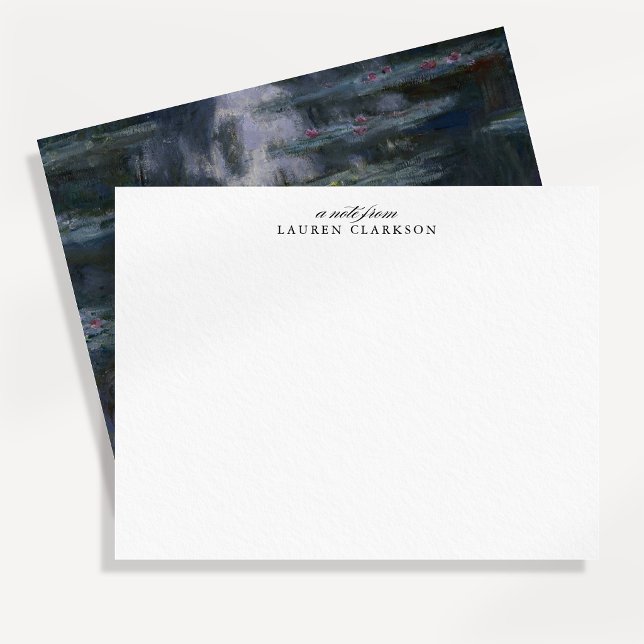 Moody Claude Monet Water Lilies Note Card (Creator Uploaded)