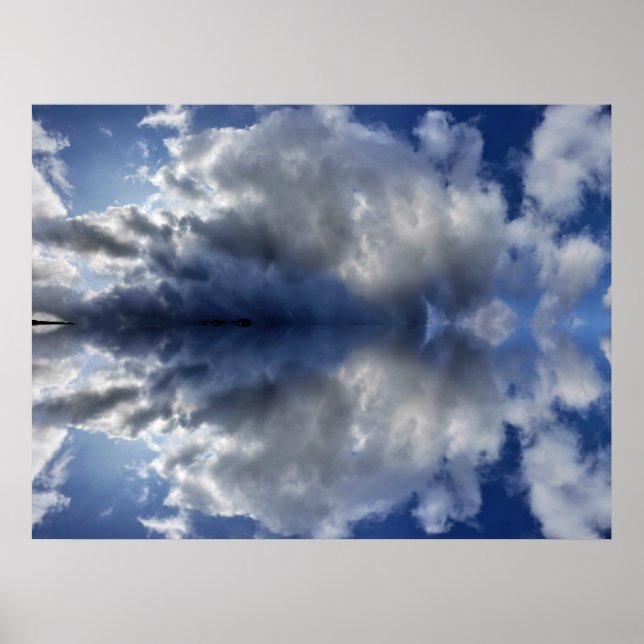 Moody clouds video call background poster (Front)