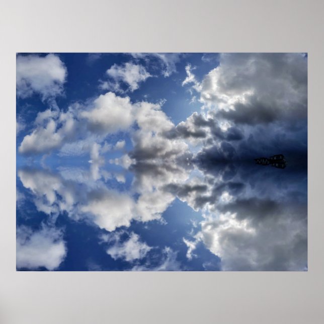 Moody clouds video call background poster (Front)