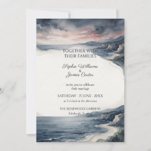 Moody Coastal Cliffs Wedding Invitation