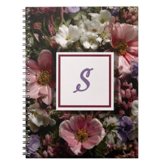 Moody Colour Floral Initial Notebook 