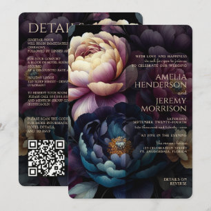Moody Colourful Floral with QR Code Invitation