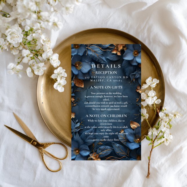 Moody Copper Floral Wedding Enclosure Card (Creator Uploaded)