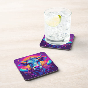 Moody cow coaster