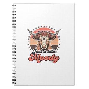 Moody Cow Retro Sunset Vintage Engraving Design_1 Notebook