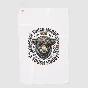 Moody Cow Shirt Vintage Engraving Farm Animal Golf Towel