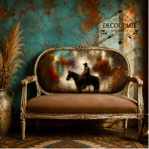 Moody Cowboy Decoupage Tissue Paper