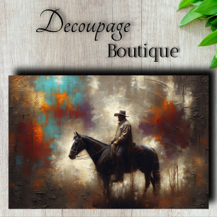 Moody Cowboy Decoupage Tissue Paper
