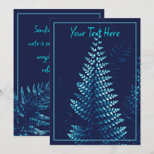 Moody Cyan and Blue Fern Cyanotype Inspired Card