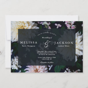 Moody Dahlia Floral Wedding  Invitation