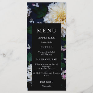 Moody Dahlia Floral Wedding menu