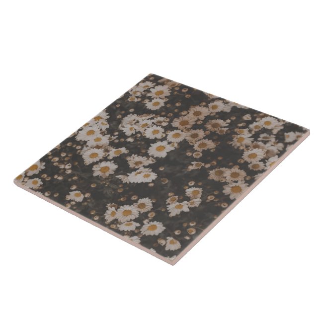 Moody Daisy Drift Ceramic Tile (Side)